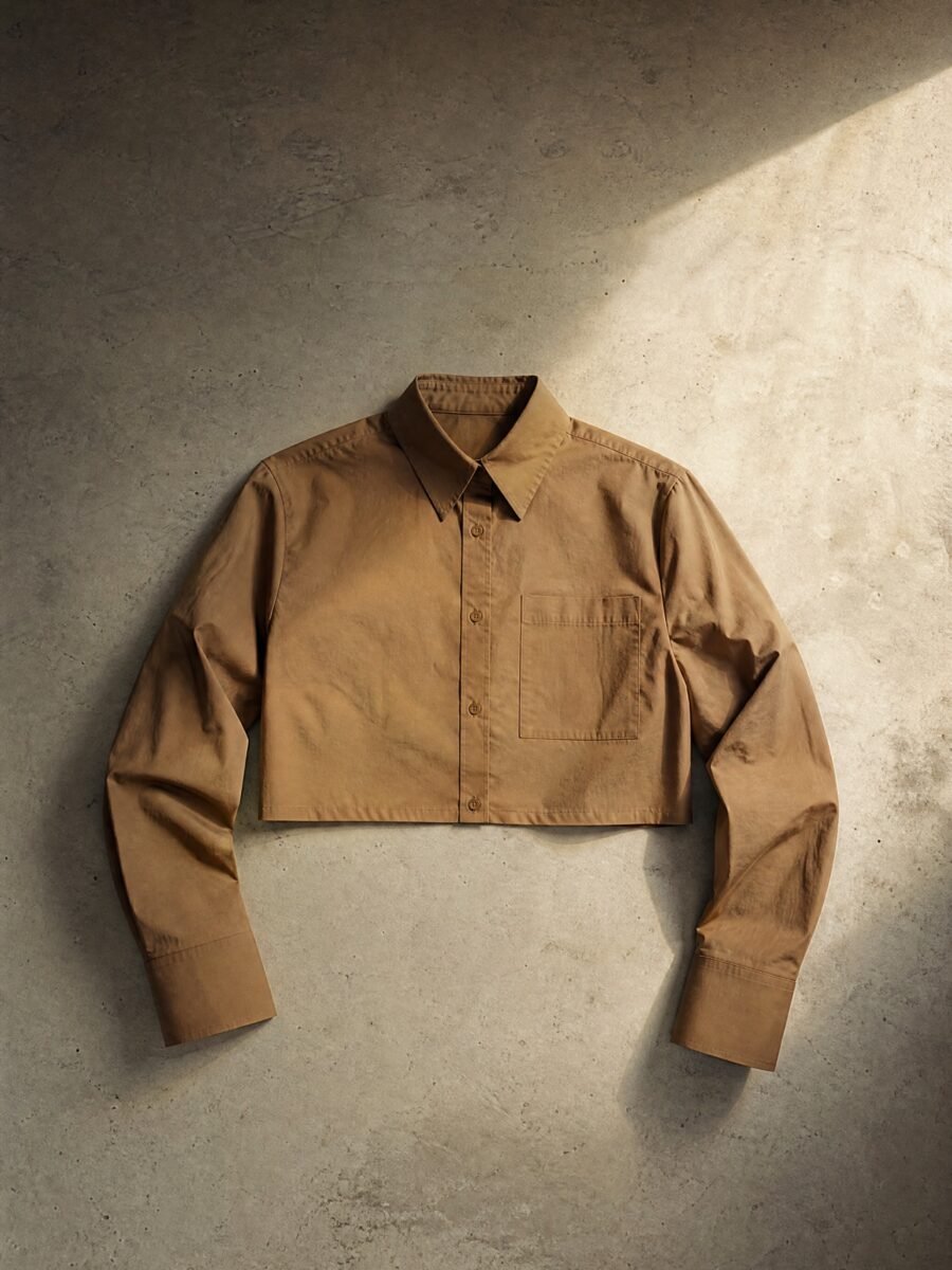 Laid flat — Memo Cropped Shirt