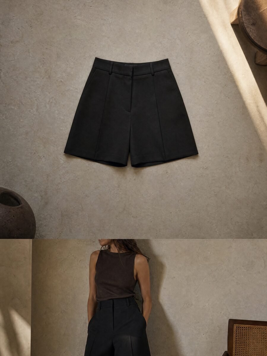 Laid flat — Nine-to-Nine Tailored Shorts