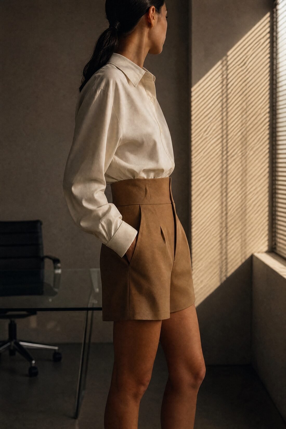Worn — Corner Office High-Waist Shorts